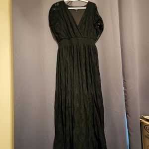 Torrid size 1 black lace maxi dress